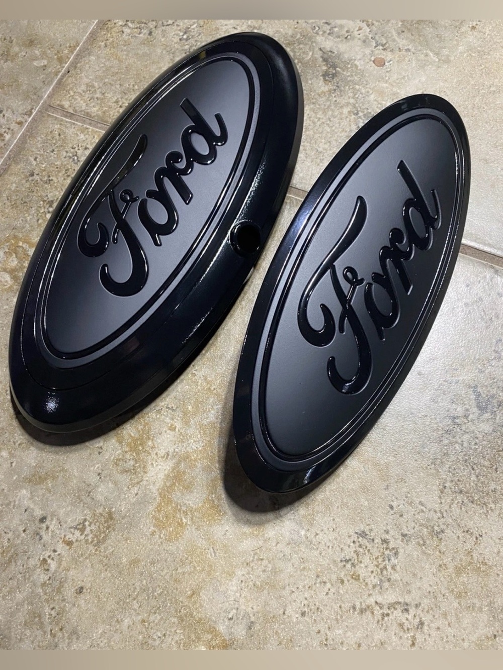 Custom 2021-23 Ford F150 Front Emblem W/ Camera And Tailgate Matte & Gloss Black